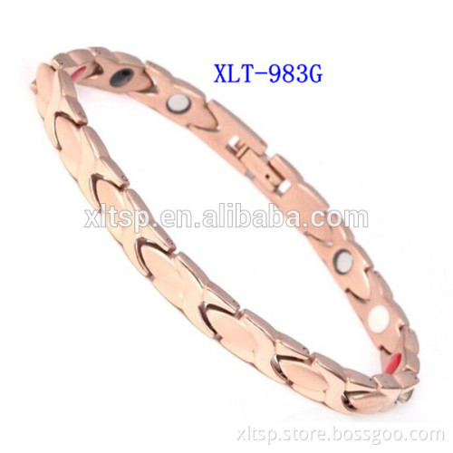 New arrival rose gold women bracelets bio energy magnetic bracelet